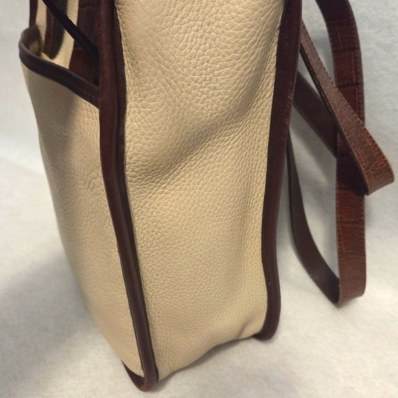 Vintage Y2K Brighton Crossbody Bag Croc-Embossed Trim Pebbled Leather Western - Picture 12 of 16